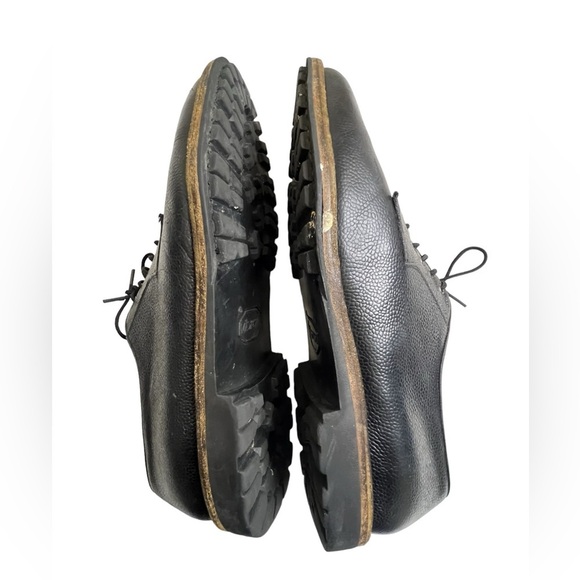 Salvatore Ferragamo Oxford Pebbled Black Leather Shoes Mens Size 11 main image 7